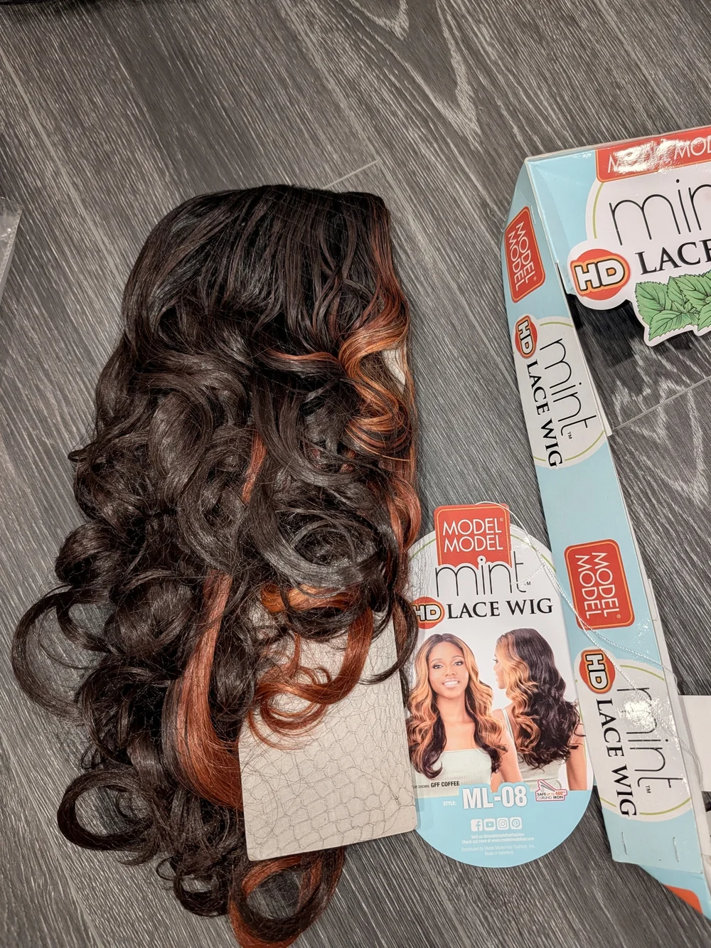 Mint HD Lace Wig ML-08 in Dark Brown with Copper Highlights